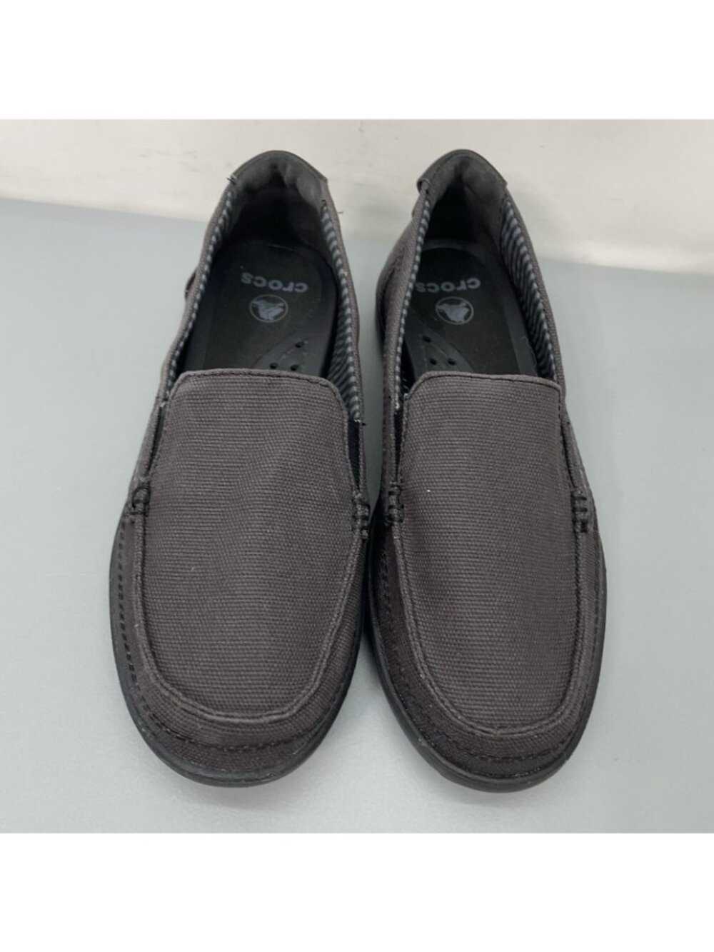 Crocs Walu Canvas Loafers Boat Shoes Brown Womens 6 - Picture 4 of 13